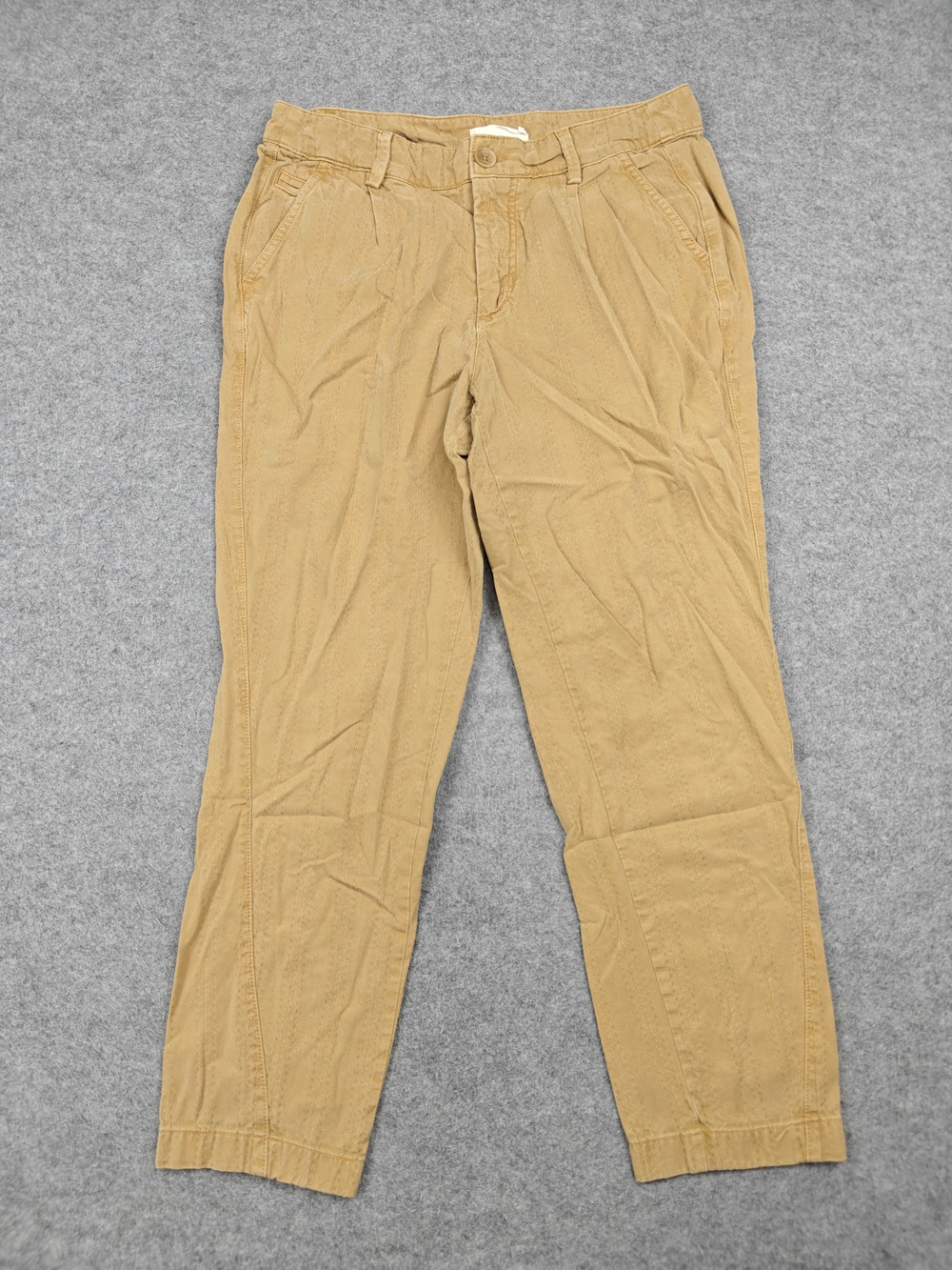 Anthropologie Pants Womens 29 Beige Khakis Tapered Pleated Twill Pockets 29x26.5